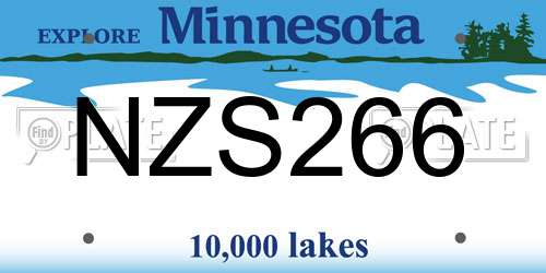 NZS266 Minnesota License Plate