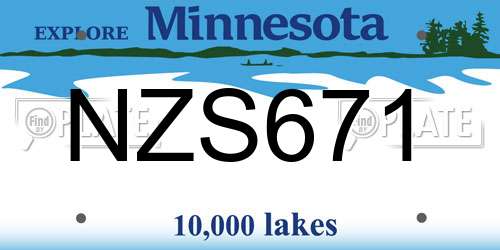 NZS671 Minnesota License Plate