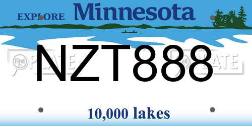 NZT888 Minnesota License Plate