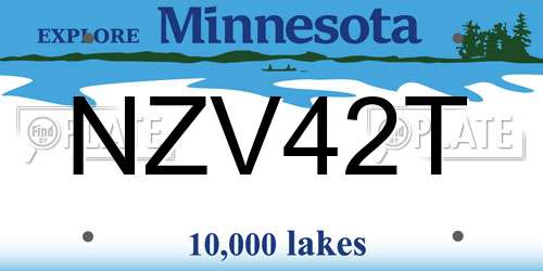NZV42T Minnesota License Plate