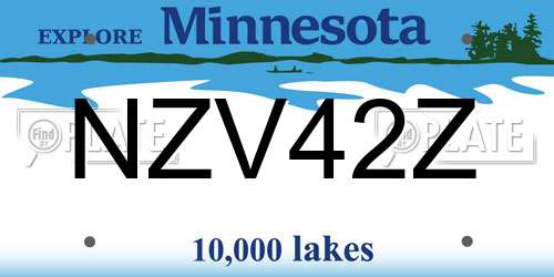 NZV42Z Minnesota License Plate