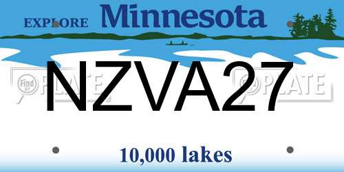 NZVA27 Minnesota License Plate