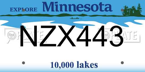 NZX443 Minnesota License Plate