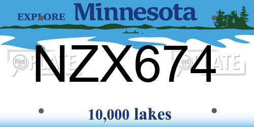 NZX674 Minnesota License Plate