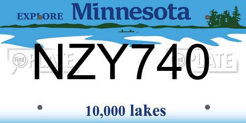 NZY740 Minnesota License Plate