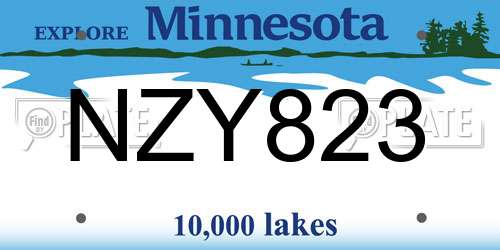 NZY823 Minnesota License Plate