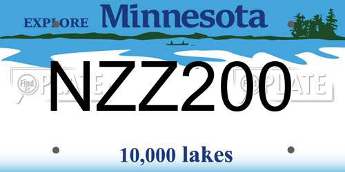 NZZ200 Minnesota License Plate