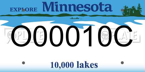 O00010C Minnesota License Plate