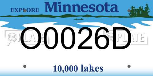 O0026D Minnesota License Plate