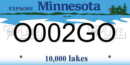 O002GO Minnesota License Plate