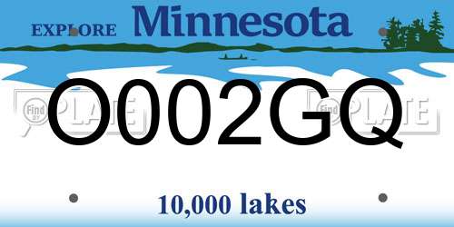 O002GQ Minnesota License Plate