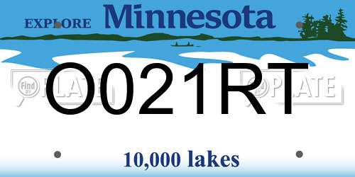 O021RT Minnesota License Plate