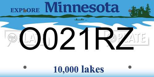 O021RZ Minnesota License Plate
