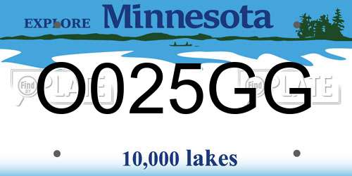 O025GG Minnesota License Plate