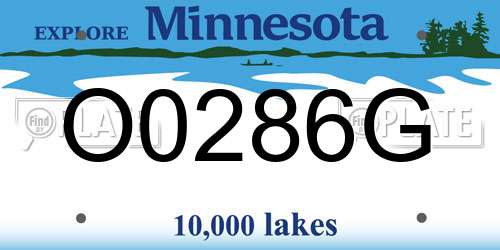 O0286G Minnesota License Plate