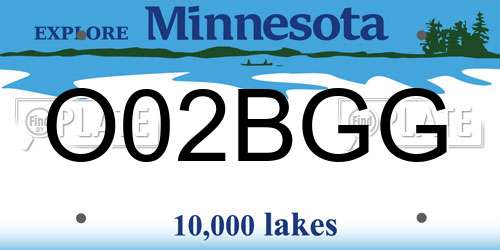 O02BGG Minnesota License Plate