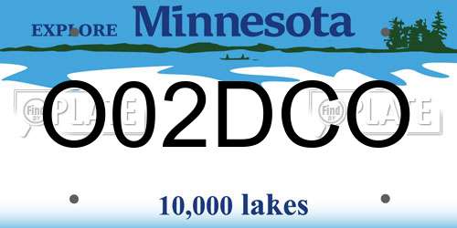 O02DCO Minnesota License Plate