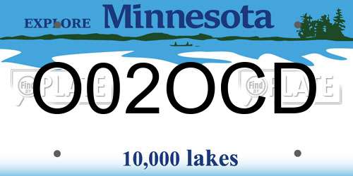 O02OCD Minnesota License Plate