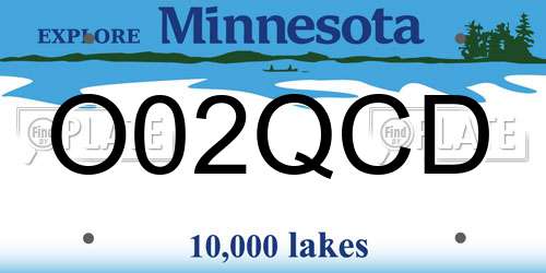 O02QCD Minnesota License Plate