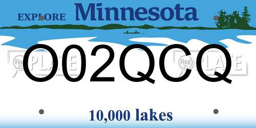 O02QCQ Minnesota License Plate