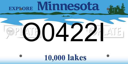 O0422I Minnesota License Plate