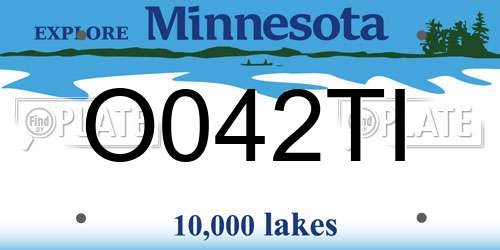 O042TI Minnesota License Plate