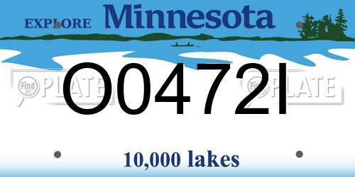 O0472I Minnesota License Plate