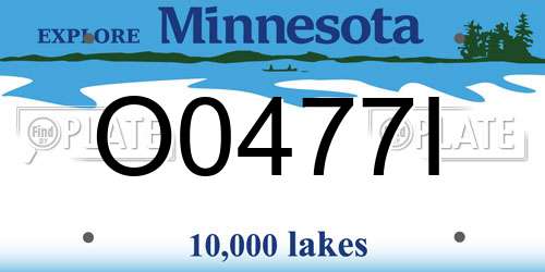 O0477I Minnesota License Plate