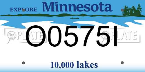 O0575I Minnesota License Plate