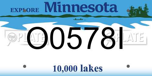 O0578I Minnesota License Plate