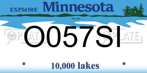 O057SI Minnesota License Plate