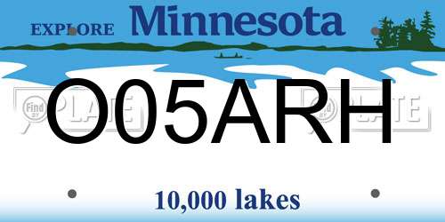 O05ARH Minnesota License Plate