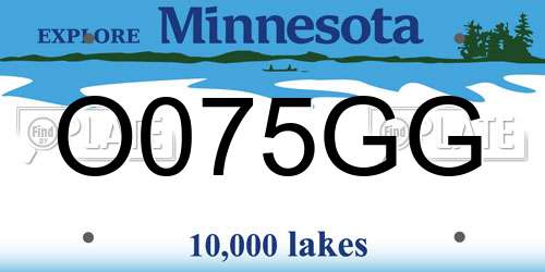 O075GG Minnesota License Plate
