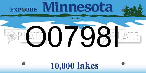 O0798I Minnesota License Plate