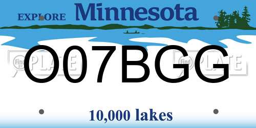 O07BGG Minnesota License Plate