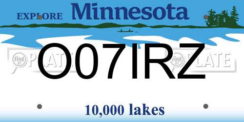 O07IRZ Minnesota License Plate