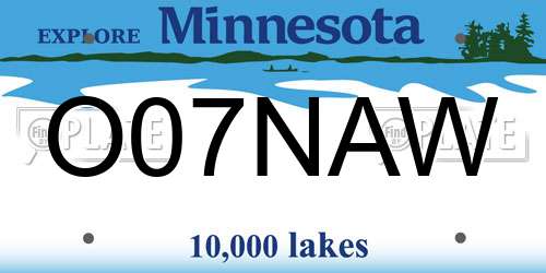 O07NAW Minnesota License Plate
