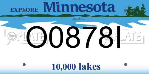 O0878I Minnesota License Plate