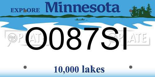 O087SI Minnesota License Plate