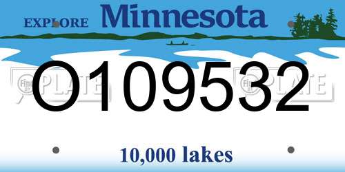 O109532 Minnesota License Plate