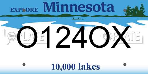 O124OX Minnesota License Plate