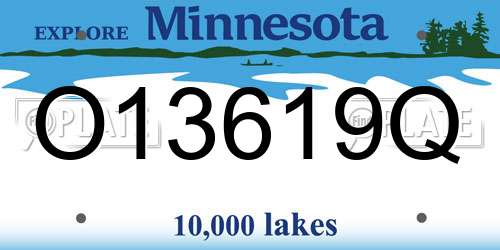 O13619Q Minnesota License Plate