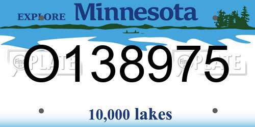O138975 Minnesota License Plate