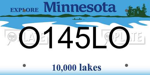 O145LO Minnesota License Plate
