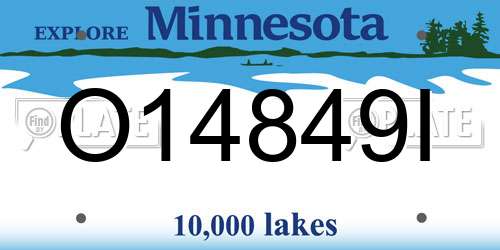 O14849I Minnesota License Plate