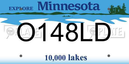 O148LD Minnesota License Plate