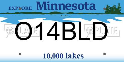O14BLD Minnesota License Plate