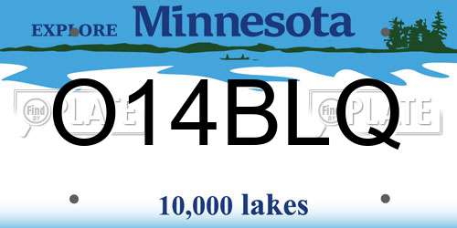 O14BLQ Minnesota License Plate
