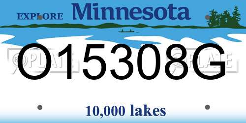 O15308G Minnesota License Plate
