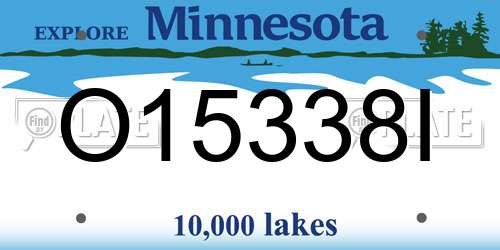 O15338I Minnesota License Plate